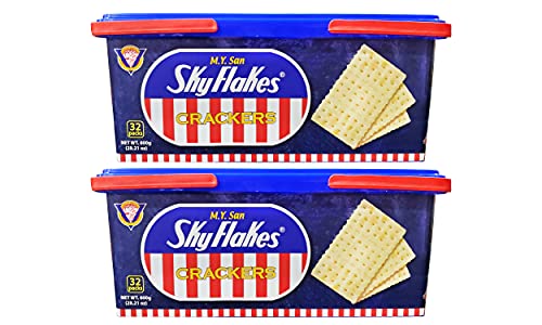 M.Y. San SkyFlakes Filipino Crackers 32 Packs 800g (Pack of 2)